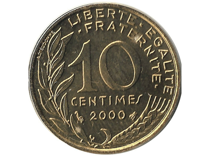FRANCE 10 CENTIMES LAGRIFFOUL 2000 BU