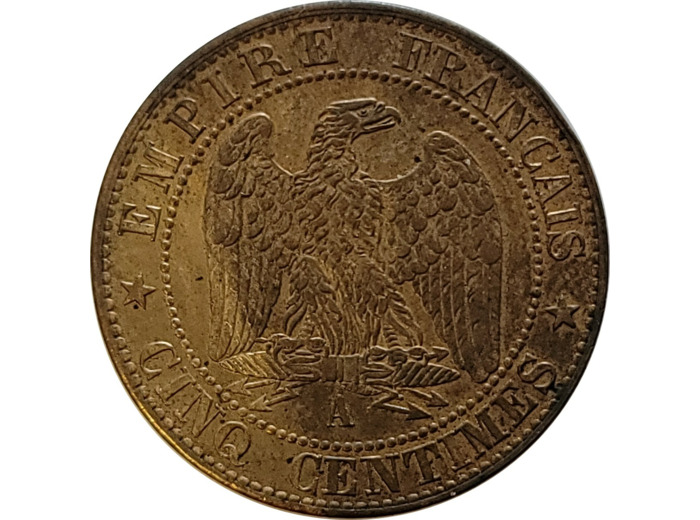 FRANCE 5 CENTIMES NAPOLEON III 1861 A (Paris) SUP+ (G155)