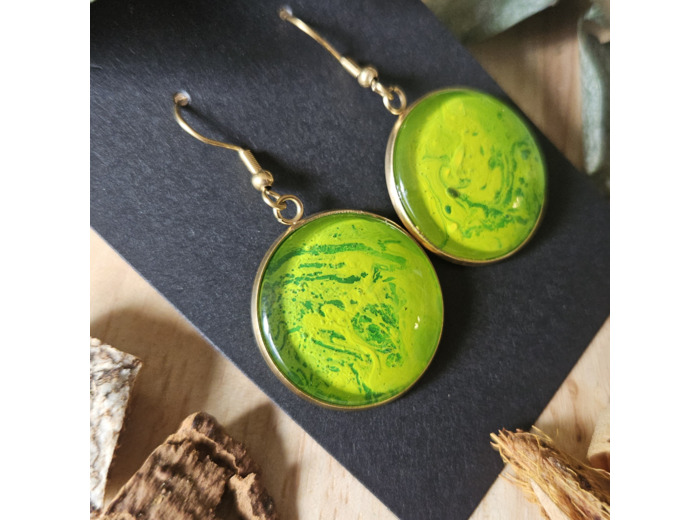 Boucles d'oreilles en métal doré (pendentifs 25mm)