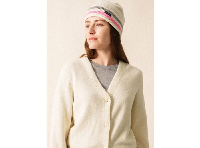 Bonnet en laine Annecy à rayures contrastées