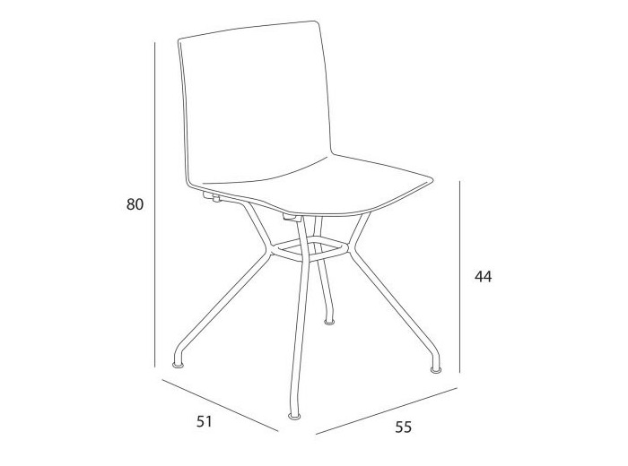 Chaise FERRIS 4 pieds métal verni