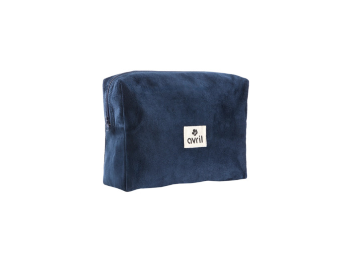 Trousse velours bleue 22x16cm