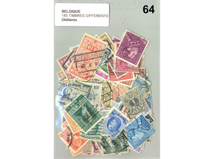 185 TIMBRES BELGIQUE DIFFERENTS OBLITERES *64