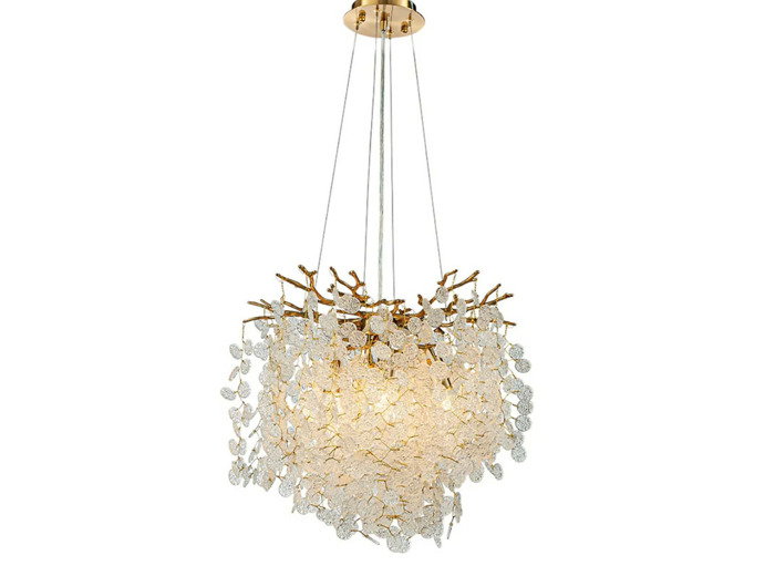 Lustre Kelly goutte fer verre 30x40x40cm