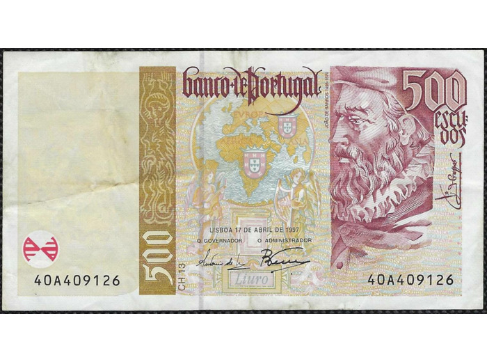 PORTUGAL 500 ESCUDOS 17-04-1997 SERIE 40A TTB (W187)