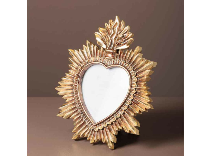 Porte photo Ex-voto doré 21x19x2cm