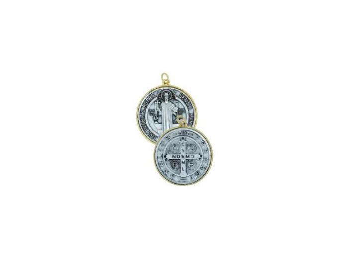 Médaille 46mm en Métal Cerclé Doré - St Benoît