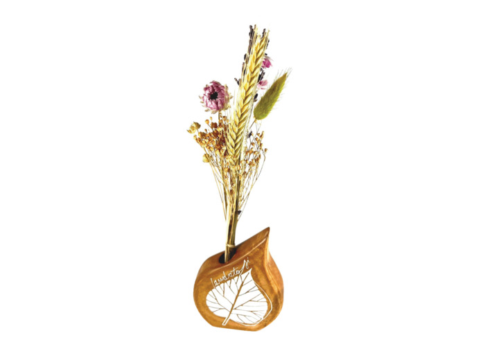 Support Fleurs Feuille Gemelina, vendu sans fleurs 11.5x8.5xEP2.5cm