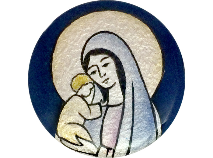 Vierge du dialogue D5,1cm - EMAUX DU LIBAN