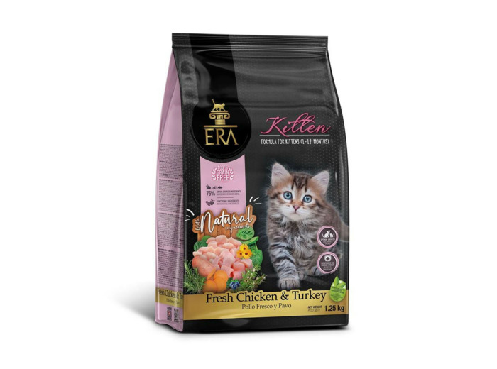 Croquettes ERA, Poulet & dinde pour chaton - 1.25KG