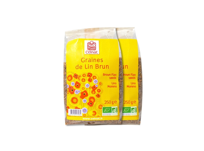 Lot de 2 paquets de graines de lin brun 250g