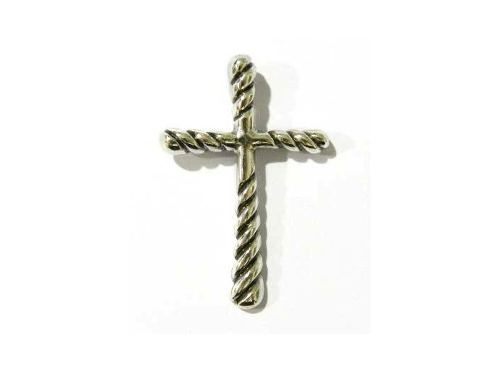 Croix en Argent 925- 4x2,5cm - TORSADEE