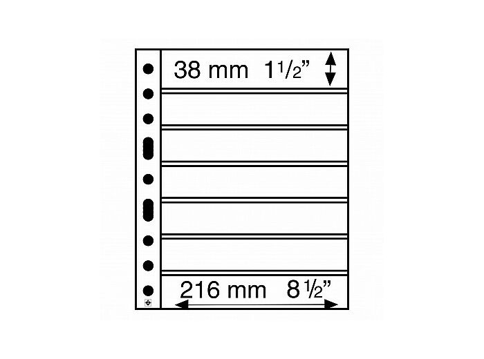 Pochettes plastiques GRANDE avec 7 Bandes horizontales noir 314011