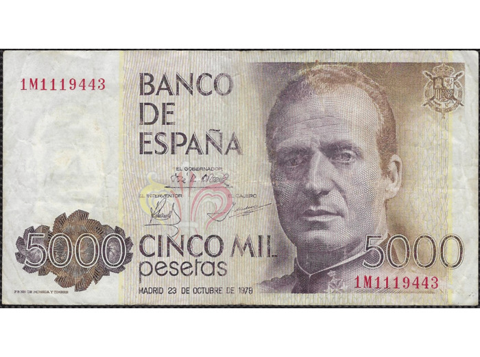 ESPAGNE 5000 PESETAS 23-10-1979 SERIE 1M TB+ (W160)