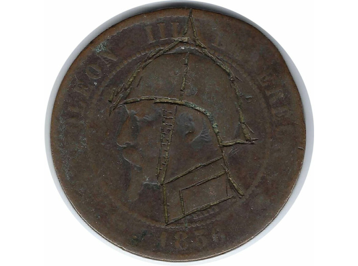 FRANCE 10 CENTIMES NAPOLEON III 1856 BB SATYRIQUE B+