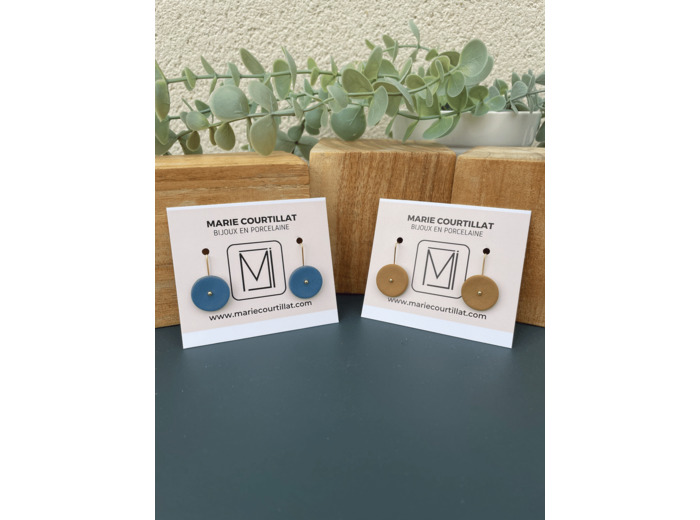 Boucles d'oreille en porcelaine colorée