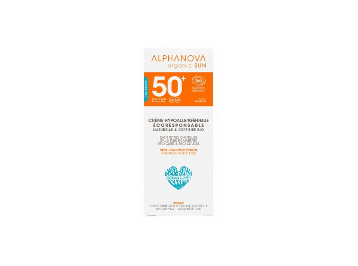 Crème solaire SPF50+ Hypoallergénique Peaux sensibles 50ml