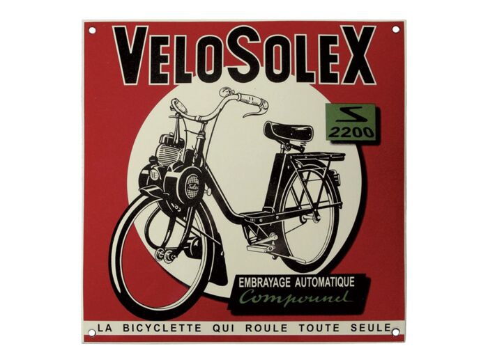 Plaque émaillée - VeloSolex - 30 x 30 cm - Email replica.