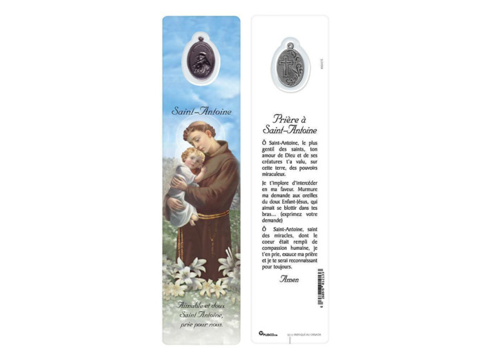 Signet plastifié avec médaille -ST ANTOINE