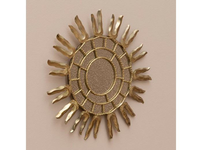 Petit Miroir Rond Sundria en Verre Craquelé 36cm