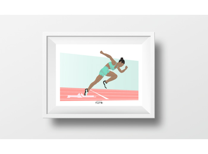 Affiche athlétisme "Sprint femme"