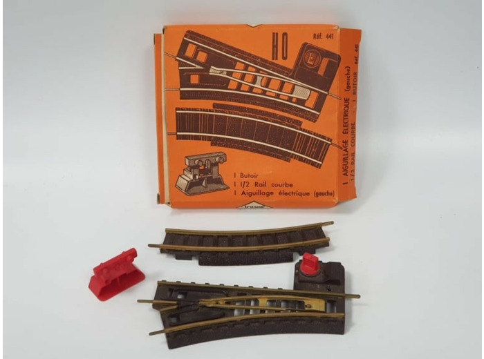 JOUEF 441 HO AIGUILLAGE GAUCHE ET DEMI RAIL COURBE BOITE D'ORIGINE