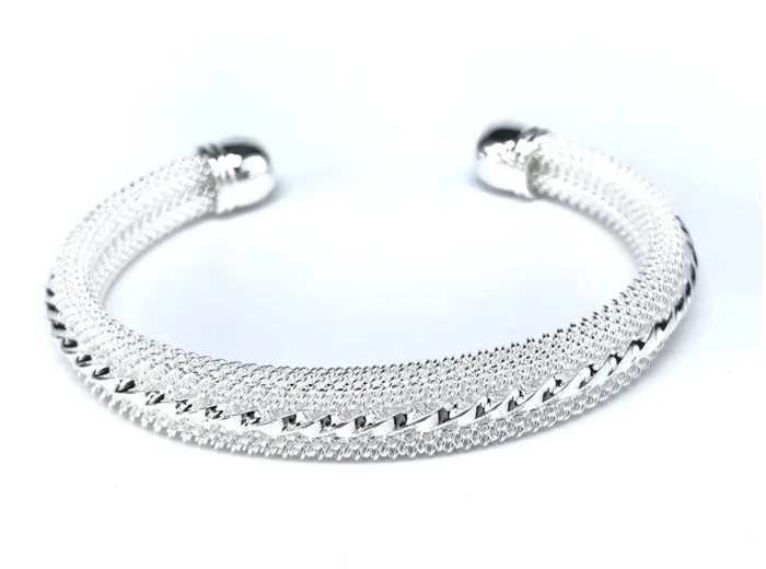 Bracelet Femme Jonc Argent Boule