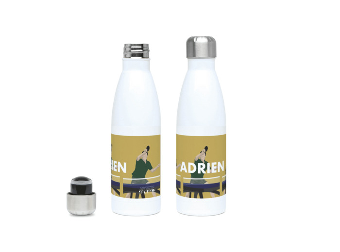Gourde isotherme Ping Pong "Le pongiste tennis de table" - personnalisable