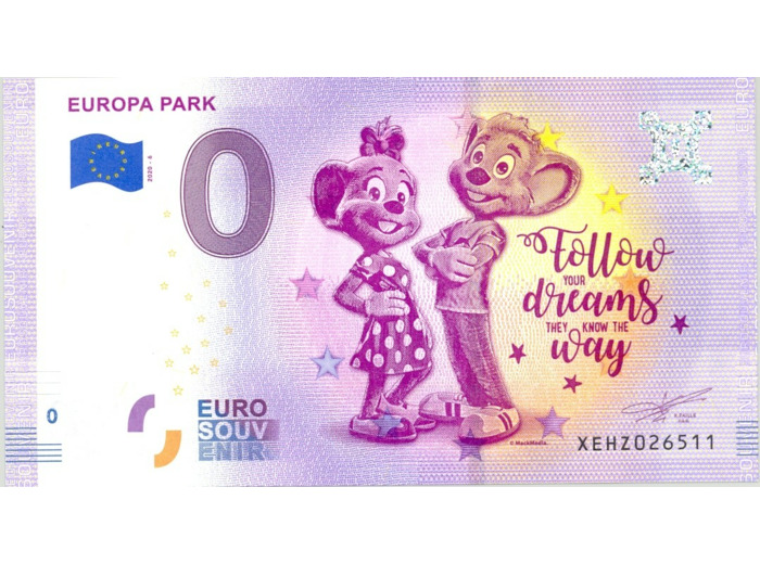 ALLEMAGNE 2020-6 EUROPA PARK FOLLOW YOUR DREAMS BILLET SOUVENIR 0 EURO