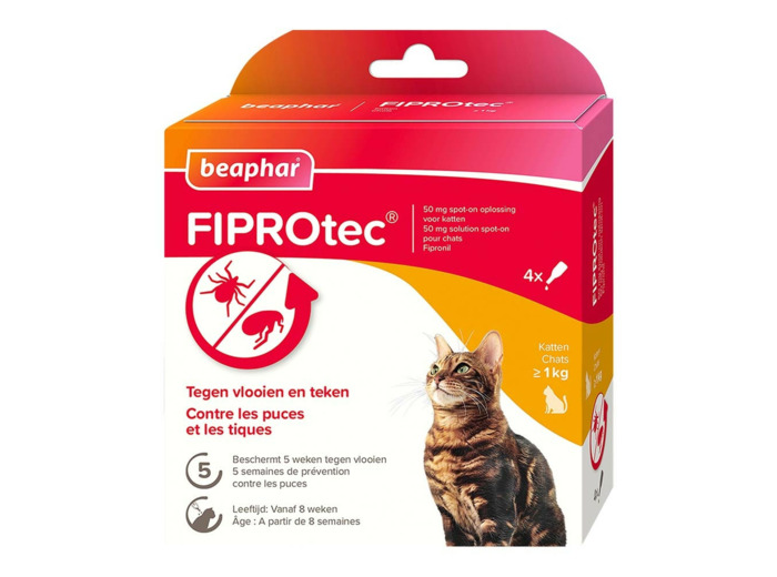 FIPROtec 50 mg solution spot-on pour chats x4