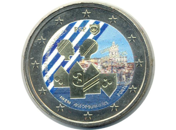 PORTUGAL 2017 2 EURO COLORISEE SECURITE PUBLIQUE SUP