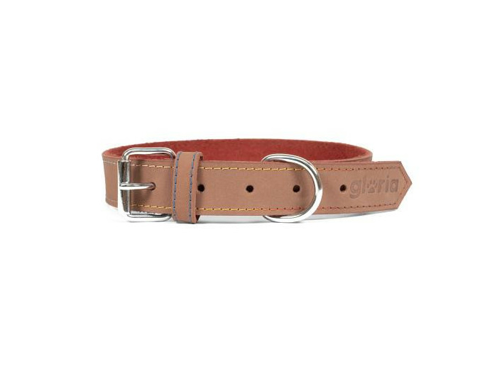 Collier en NUBUCK, Marron pour chiens - 65cm x 30mm