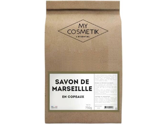 Savon de Marseille en copeaux Ecodétergent Ecocert - Origine France Garantie - MY COSMETIK - 750 g en sachet kraft