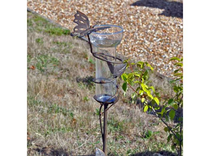 Pluviomètre jardin papillon 10x107x13cm