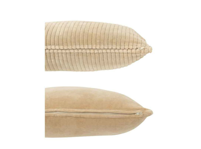 Lot de 2 coussins velours carre beige 10x45x45cm