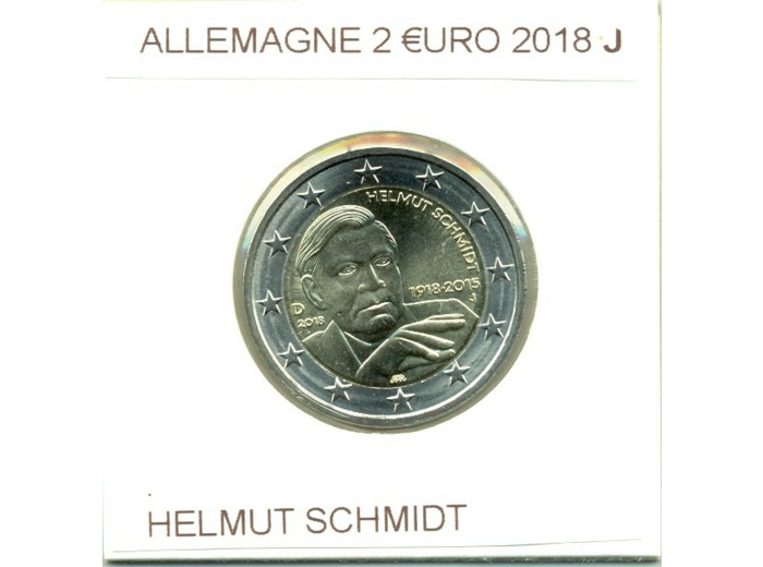 ALLEMAGNE 2018 J 2 EURO COMMEMORATIVE HELMUT SCHMIDT SUP