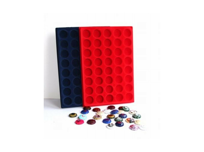 RANGEMENT VELOUR 40 Cases ROUGE pour CAPSULES (Yvert)