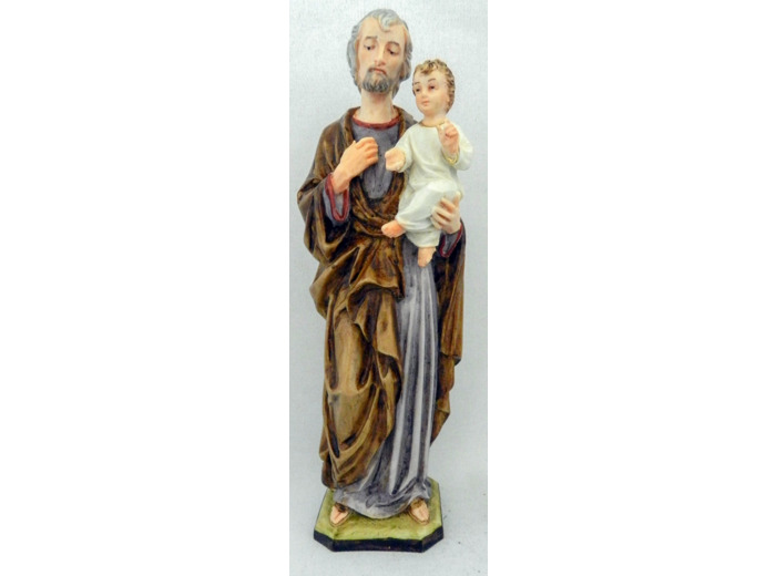 St Joseph 22 cm polychrome - résine peinte main