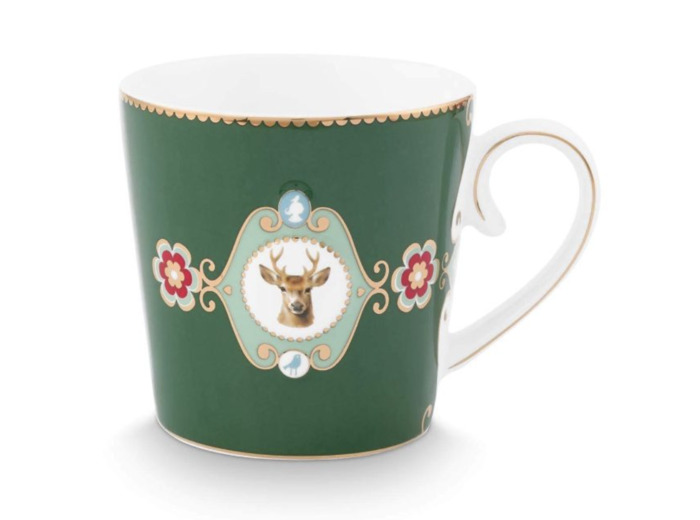 Tasse à thé Médaillon vert Cerf Pipstudio