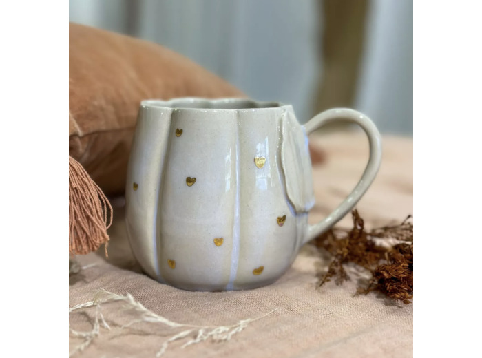 Tasse citrouille dorée or fin