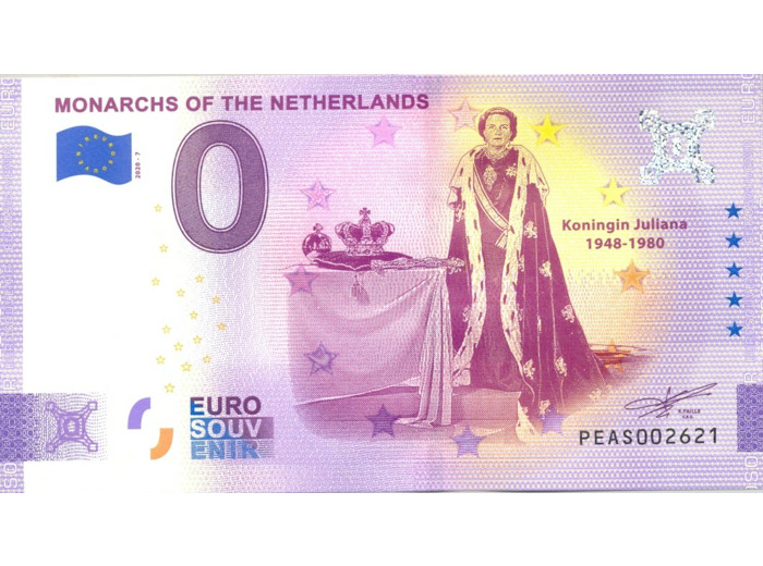PAYS-BAS 2020-7 MONARCHS KONINGIN JULIANA BILLET SOUVENIR 0 EURO