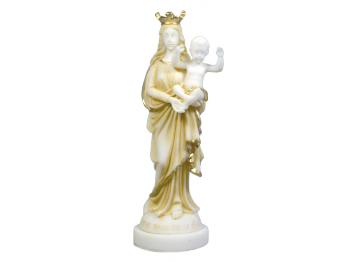 ND de la Garde - Statue en Albaster 21cm -Beige et Or