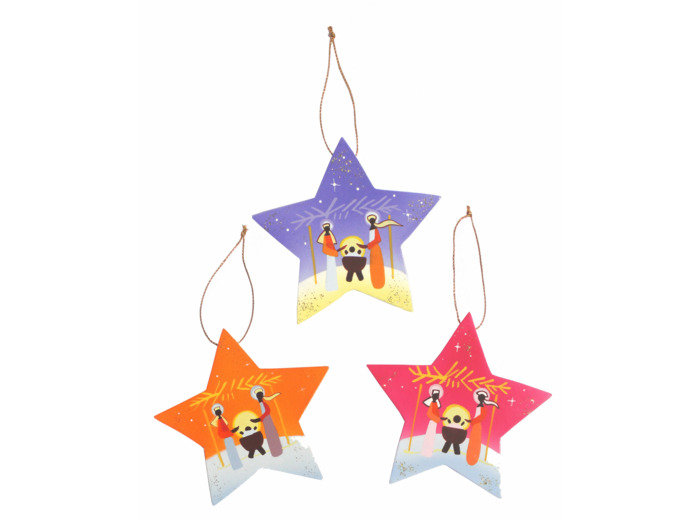 Set 3 étoiles Sainte Famille 9cm