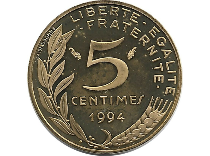 FRANCE 5 CENTIMES LAGRIFFOUL 1994 BE