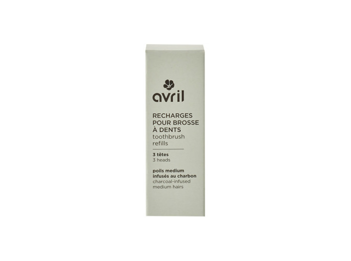 Kit de 3 têtes de brosse à dents poils médium charbon