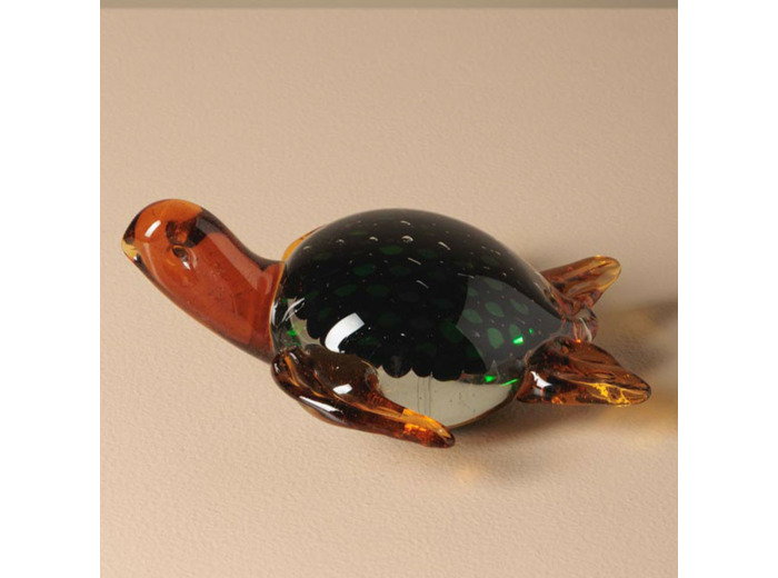 Ornement Tortue verte  verre 13x16x7cm