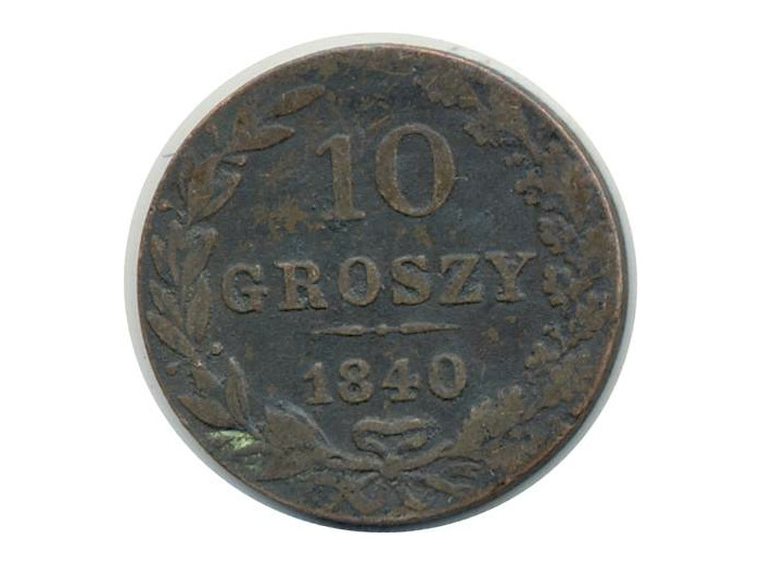 POLOGNE 10 GROSZY NICOLAS 1er 1840 TB+ (W113a)