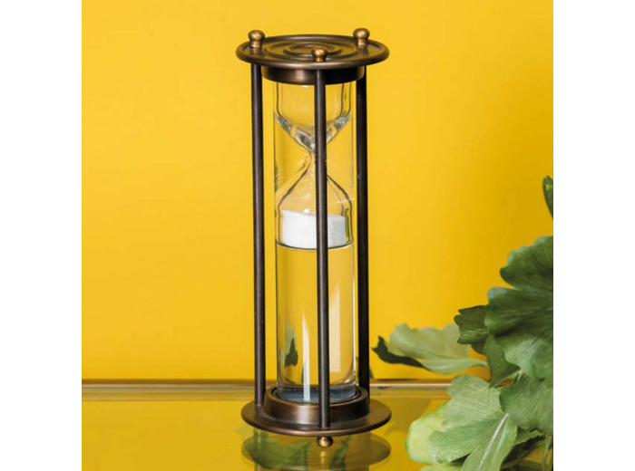 Sablier patine nickel 21 x 8.5 cm