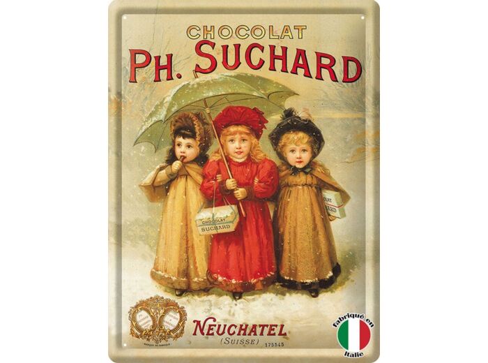 Plaque métal Chocolat Suchard NEUCHATEL - 30 x 40cm - EDITIONS Clouet