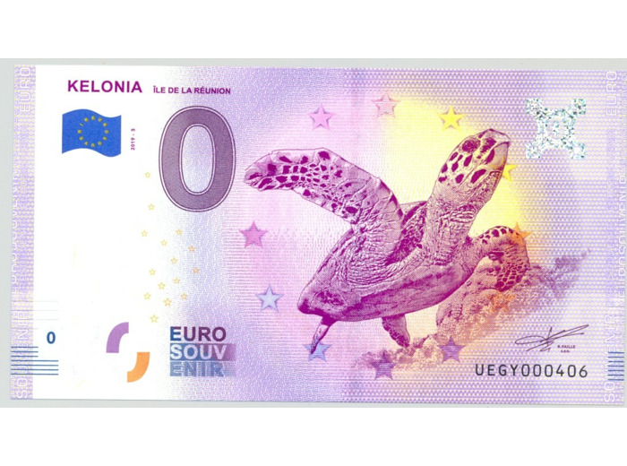 974 REUNION 2019-3 KELONIA BILLET SOUVENIR 0 EURO TOURISTIQUE NEUF